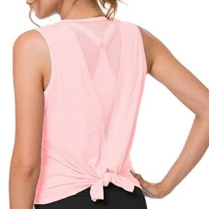 Bamans  Women’s Mesh Sleeveless tank top pink size small